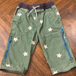 Mini Boden Green Star Kids drawstring Shorts size 9Y